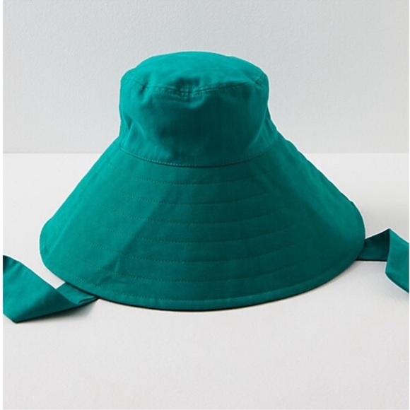 NWT Free People Shoreline Bucket Hat Kelly Green Removable Straps OS - Picture 3 of 12